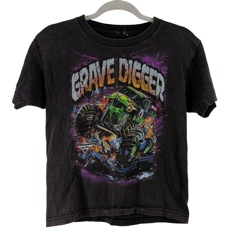 Vintage 90s Grave Digger Monster Truck Tee, Size Kids M